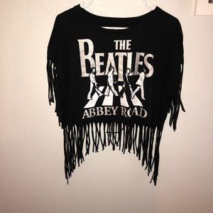 The Beatles Fringed Crop Top
